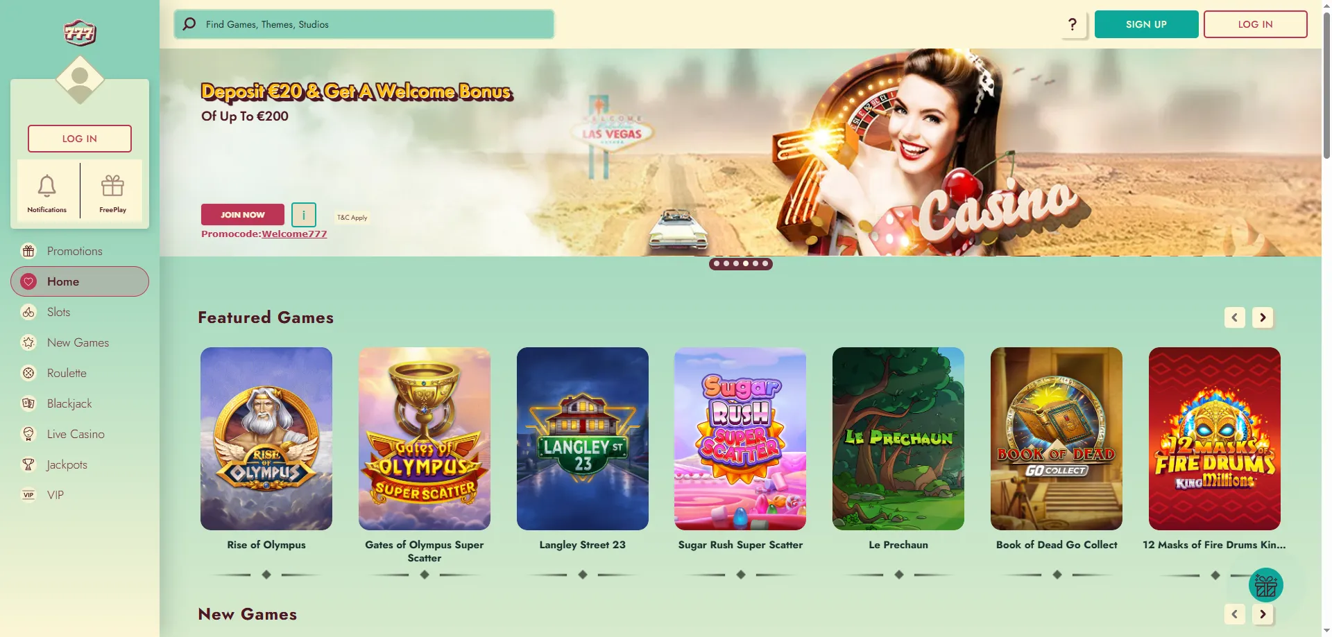 777 Casino official site — retro glamour online casino overview