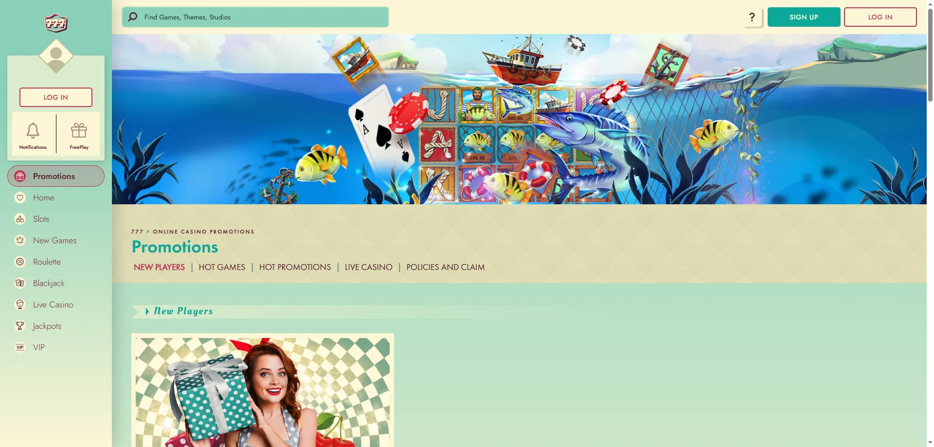 777 Casino online game library — slots, live tables and card games